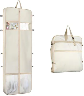 Produktbild von Große Reisekoffer aus Wasserdichter Oxford Stoff, 60 x 182 cm, 2 große Mesh-Taschen, Opklappbar, Beige