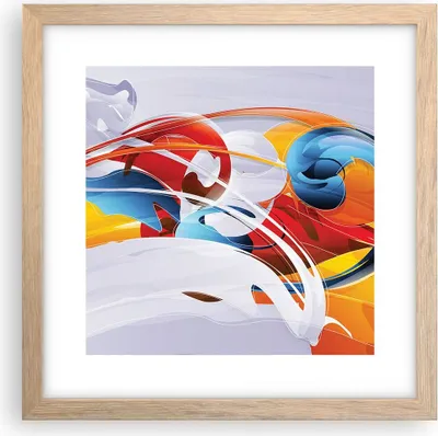 Produktbild von Gerahmtes Poster - Rahmen in heller Eiche - Abstraktion modern - 30x30 cm - Wand Bild - Wanddeko - Wandbilder - Wandposter - Bilderrahmen - Bilder - Kunstdruck - Wandbild - P2NAC30x30-3529