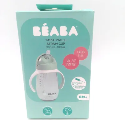 Obrázok produktu pre Pohár so slamkou Beaba 300 ml - šalviovo zelený; 913533