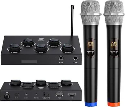 Immagine prodotto di Sistema microfonico wireless UHF per karaoke e DJ