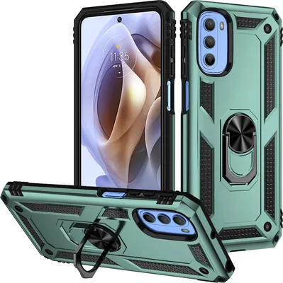 Obrázek produktu pro Pouzdro pro Motorola Moto G31 / G41 dvouvrstvé robustní, vojenská ochrana pouzdro s držákem prstenu a stojánkem zelené