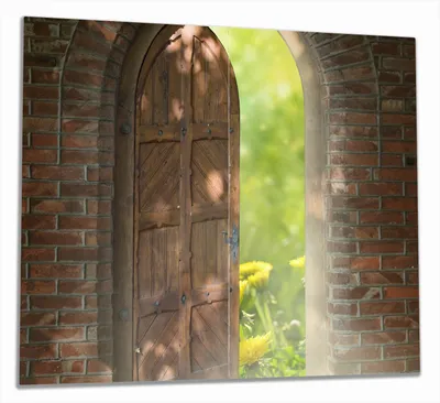Produktbild von Wallario Herdabdeckplatte aus Glas, Größe 60 x 52 cm 2-teilig, Motiv Offene Pforte