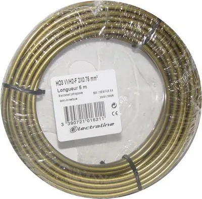 Image de Câble H03vvh2f 2x0.75 10m V/or Couronne 60113025n - Electraline