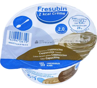 Produktbild von Fresubin 2kcal Creme Cappuccino eiweißreicher Pudding bei Schluckstörungen & Dysphagie, 125 g Lösung
