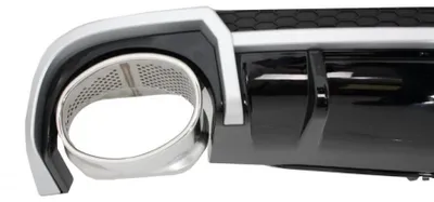 Immagine prodotto di Paraurti posteriore con diffusore per Audi A4 B9 8W, modelli dal 2016 al 2018, stile RS4, adatto sia per berlina che per station wagon.