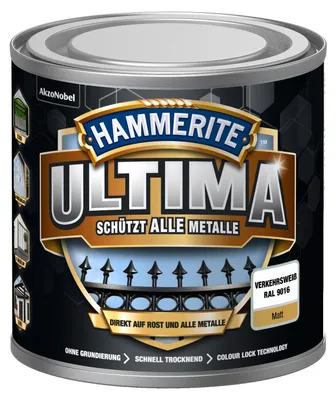 Produktbild von Hammerite Metall-Schutzlack ULTIMA Matt 250ml | Verkehrsweiß RAL9016