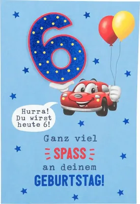 Produktbild von 11566 Depesche Zahlenkarte, Glückwunschkarte-6 Ganz viel Spaß an deinem Geburtstag!