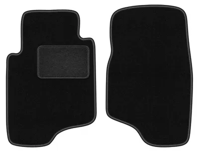 Image de Tapis de sol avant velours sur-mesure pour Mitsubishi Pajero II (1991-1999, tout terrain) noir, jeu 2 pièces, fixations - STANDRAD