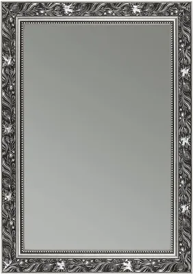 Produktbild von CLAMARO 'Ludwig' Antik Wandspiegel mit Rahmen | Schwarz Grau Silber | Shabby Chic Vintage Barock Spiegel mit Holzrahmen | Barockspiegel inkl. Metall Aufhänger und Montagematerial, Größe:50x80
