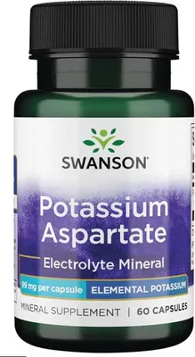 Image de Aspartate de potassium 99 mg 90 gélules Swanson Health Products