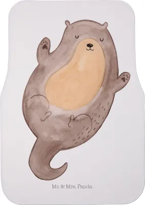 Produktbild von Mr. & Mrs. Panda Auto Fußmatte Otter Umarmen - Weiß - Geschenk, Hallo, Fußraummatte, Fürs, Autoteppich, Automatte, gut Gelaunt, glücklich, Optimistisch, Seeotter See
