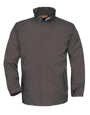 Produktbild von B&C Herren Winterjacke Parka Wintermantel Kragen Winddicht outdoor Zip, Größe:2XL, Farbe:Dark Grau