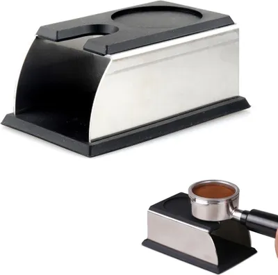 Produktbild von Kaffee Tampfenmatte Halter, Erstklassige Tamperstation Aus Edelstahl Und Silikon, Andrückstation Für Espresso Siebträger, Barista-Zubehör Für Anfänger