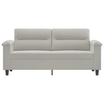 Produktbild von ZMH 2-Sitzer-Sofa Hellgrau 140 cm Mikrofasergewebe