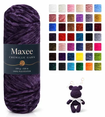 Zdjęcie produktu dla Nici chenille, ciemnofioletowe, 100g