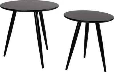 Produktbild von Housecraft Living Daven Beistelltisch Rund Holz Weiß 2er-Set