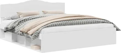 Produktbild von vidaXL Bettrahmen mit Kopfteil Weiß 180 x 200 cm Massives Kiefernholz
