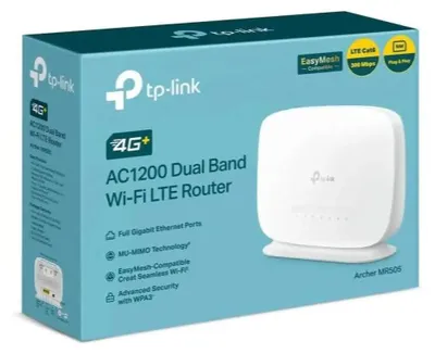 Zdjęcie produktu dla TP-Link Archer MR505, Wi-Fi 5 (802.11ac), Dual-band (2.4 GHz/5 GHz), Przewodowa sieć LAN, 4G, Biały, Router stacjonarny/polowy