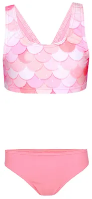 Produktbild von Aquarti Mädchen Sport Bikini Racerback Bustier & Bikinislip, Farbe: Meerjungfrau Rosa / Aprikose, Größe: 116