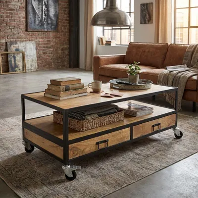 Immagine prodotto di Milani Home - Tavolino in legno di mango cm 120 l x 60 p x 45 h