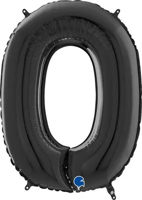 Zdjęcie produktu dla Balon Foliowy Cyfra 0 Czarny, 66 cm Grabo