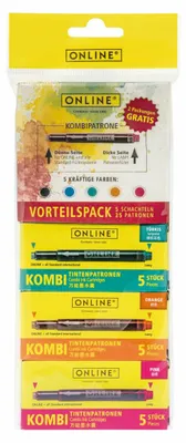 Produktbild von ONLINE Tintenpatronen Kombi mehrfarbig 25 Stück
