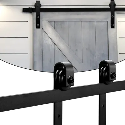 Obrázek produktu pro Systém posuvných dveří Fiqops Kování posuvných dveří Kolejnice posuvných dveří 244cm Příslušenství dveří