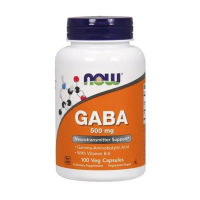 Productafbeelding van NOW Foods gaba met vitamine b6, 500mg, 100 capsules 75