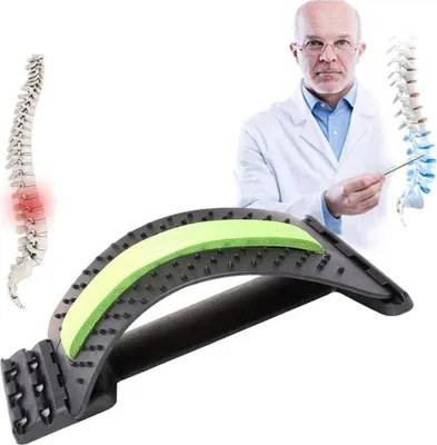 Produktbild von Rückendehner {inkl. GRATIS RÜCKEN-TRAININGSPLAN} - Einstellbarer Rückenstrecker gegen Rückenschmerz - Back Stretcher and massager, Lumbar Stretcher - Rückenstrecker - Rückendehner(Grün)