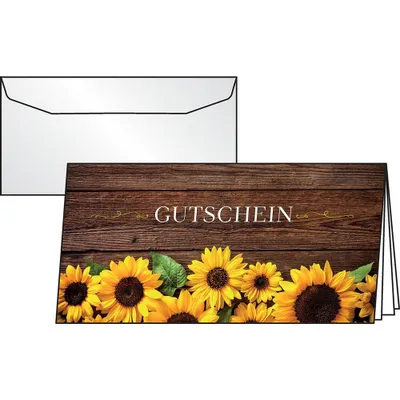 Produktbild von SIGEL DS101 Gutschein-Karten (inkl. transparente Umschläge), Sunfield, DIN lang (2/3 A4), 10+10 Stück