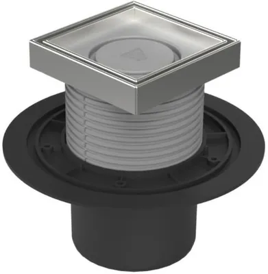 Image de Siphon de sol encastré D110, cadre en acier inoxydable, grille en céramique C 386 A