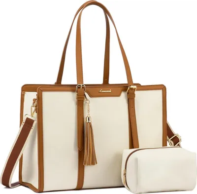 Obrázok produktu pre Kabelka dámy 15,6 palca Tote taška cez rameno plátno Elegantný kufrík pracovná taška
