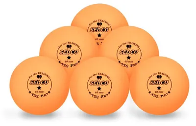 Produktbild von Tischtennisbälle Sedco für das Training 1* Zellfrei 6 Stück Orange
