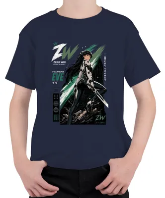 Produktbild von EVE Stellar Blade Extinction Protocol Gaming Japan Y2K Manga Kinder T-Shirt, Navy, 104