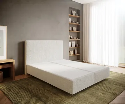 Produktbild von DELIFE Boxspringgestell Dream-Well 160x200 cm Bouclé Creme-Weiß