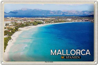 Produktbild von Blechschild Reise 30x20cm Mallorca Spanien Playa de Alcúdia Strand