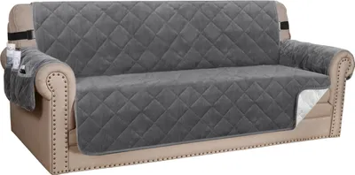 Obrázek produktu pro Kryt pohovky Silný sametový křeslo Stretch Non-Slip Sofa Covers Sofa Cover Ochrana před domácími kočkami Psi Sofa Throw Couch Cover pro Sofa（4-Seater Sofa，Grey）