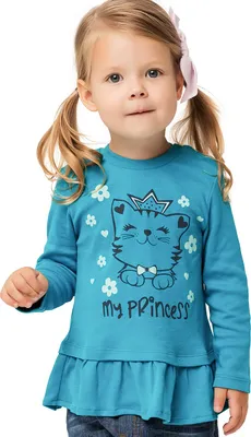 Produktbild von Mädchen-T-Shirt langärmlig My Princess - Türkis - 80