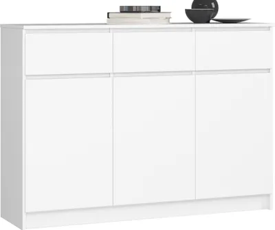 Produktbild von Akord Kommode 3 Türen 3 Schubladen Weiß 138X40X99 Cm