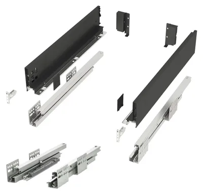 Produktbild von SOTECH Junker Slim Schubkastensystem mit Vollauszug – H 84 mm, 300 mm, anthrazit, SoftClose, Push-to-Open