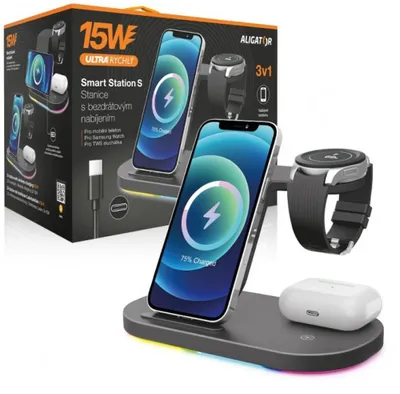 Produktbild von Aligator Smart Station S mit 3-in-1-Wireless-Charging, 15 W