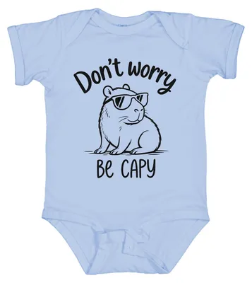 Produktbild von Don't worry Be CAPY Capybara Sonnenbrille Lustig Statement Sarkasmus Baby Body, Hellblau, 3/6