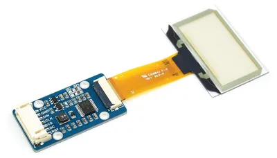 Productafbeelding van 1,51-inch transparant OLED-displaymodule met I2C/SPI-interface, ingebouwde driver, SSD1309-chip, 128x64 pixels, lichtblauwe kleur. OLED-display geschikt voor Raspberry Pi/Arduino/STM32, met een volledig zichtbaar beeld vanuit elke hoek