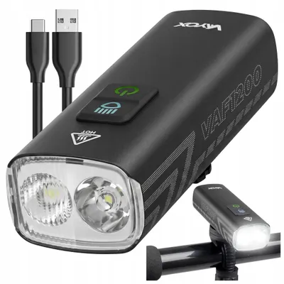 Produktbild von Vayox VAF1200 LED Fahrrad-scheinwerfer, 1200lm , 2500 mAh Akku, wiederaufladbar USB-C, IPX6, 5 modi, 13 Stunden, Schwarz