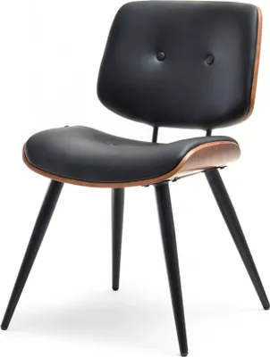 Image de Chaise de salle à manger BIRGIT - noyer / noir