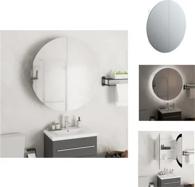 Obrázok produktu pre vidaXL Kúpeľňová skrinka s okrúhlym zrkadlom & LED White 54x54x17,5 cm - Kúpeľňové skrinky