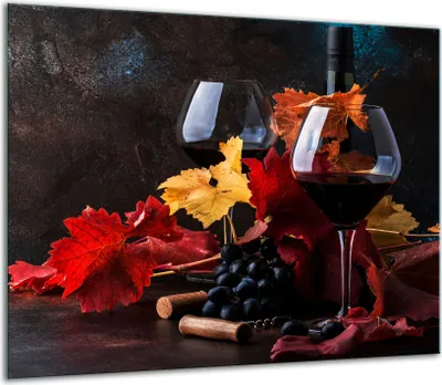 Produktbild von Herdabdeckplatten Glaskeramikkochfeld-Abdeckung Spritzschutz Glas 60x52cm Wein