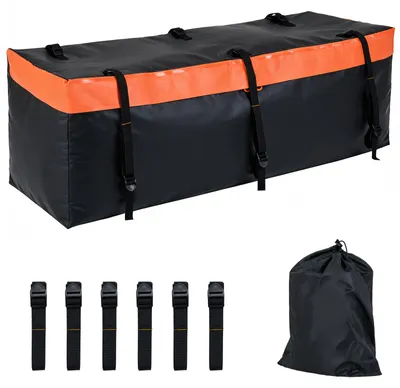 Immagine prodotto di COSTWAY Box posteriore da 250 L per gancio di traino, borsa posteriore per auto, box portabagagli impermeabile e pieghevole, box da trasporto con cinghie e borsa 129x42x45 cm