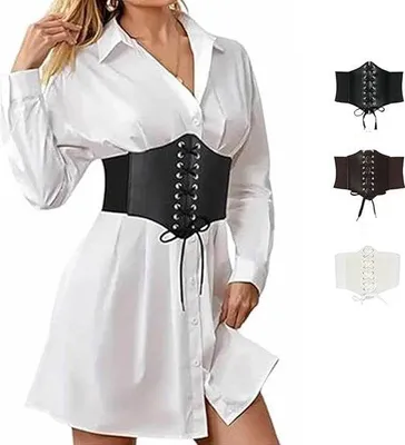 Zdjęcie produktu dla Elastyczna taśma gorsetowa – szeroka czarna taśma w pasie – zewnętrzny zatrzask – długość 83 cm