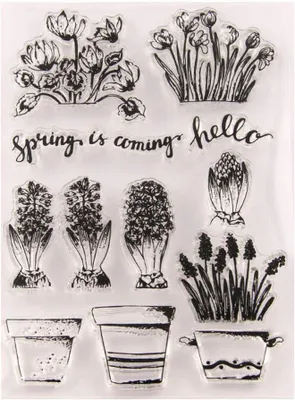 Imagen del producto de Sello de goma "Hyazinthe", 11 x 15 cm, ideal para scrapbooking